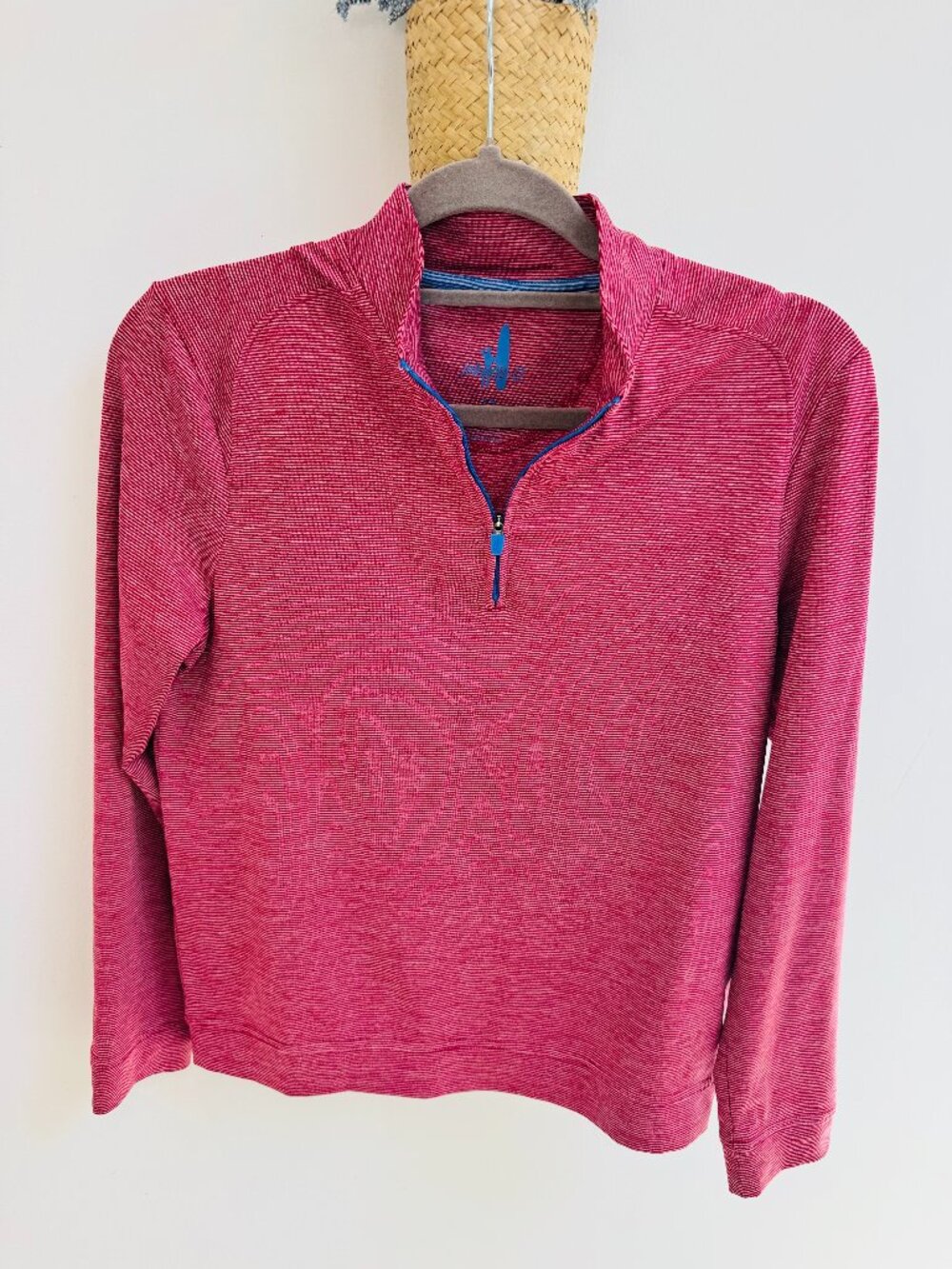 Johnnie O Boys Performance 1/4 Zip Pullover, Red Stripe, Sz 12